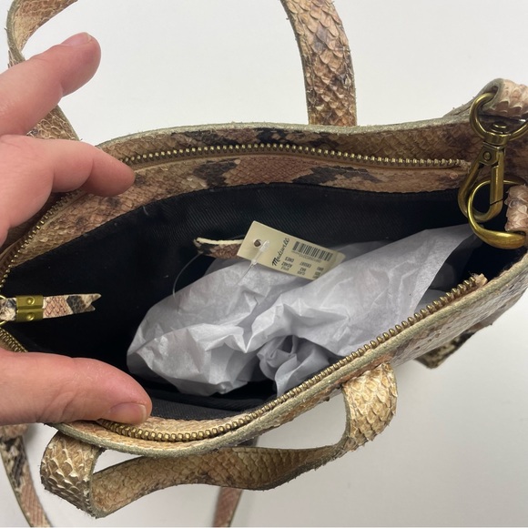 Madewell Snakeskin Zip-Top Transport Leather Crossbody - Picture 9 of 10
